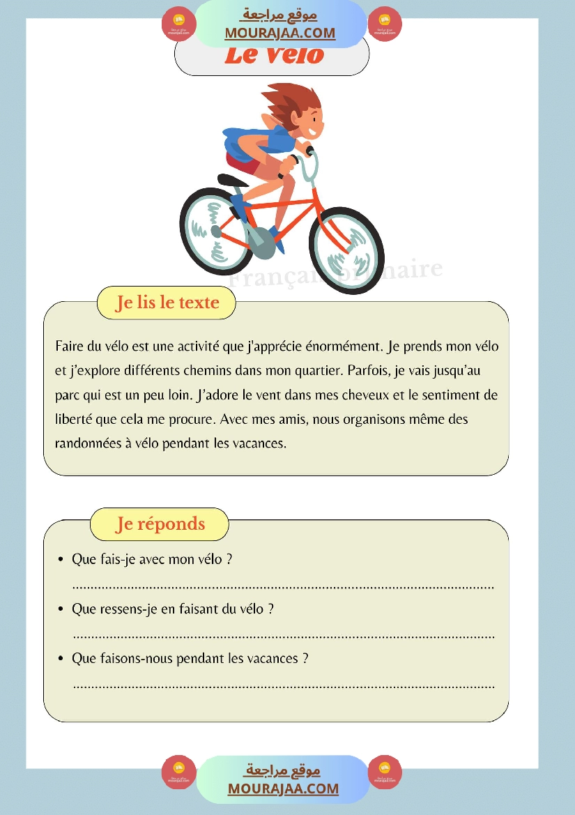 lecture comprehension textes courts صفحة 3