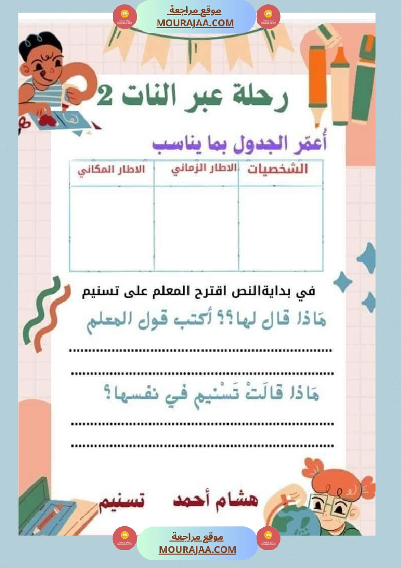 السنة الثانية استثمار نصوص الوحدة الاولى كاملة قراءة وفهم انتاج أملاء صفحة 10