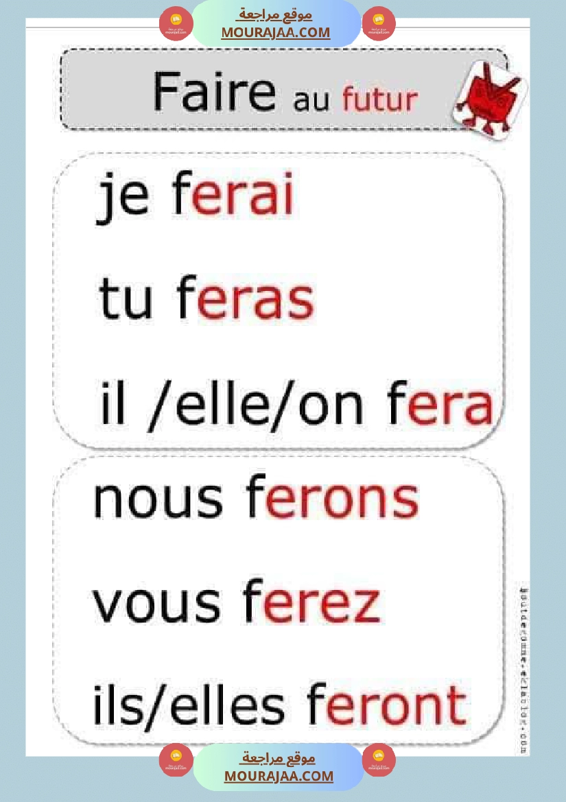 conjugaison les verbes au present futur et passe compose 4eme  صفحة 3