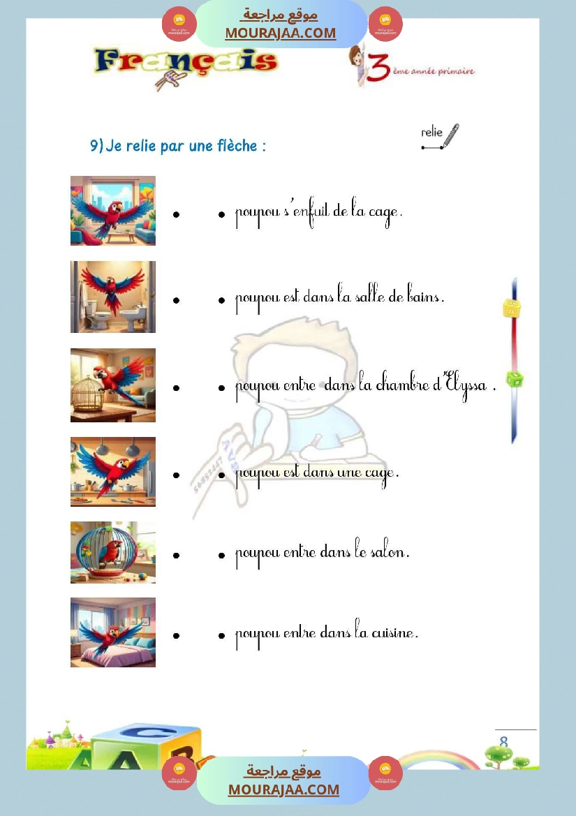 unite 1 excercice sur ma famille mon amour 3eme صفحة 7