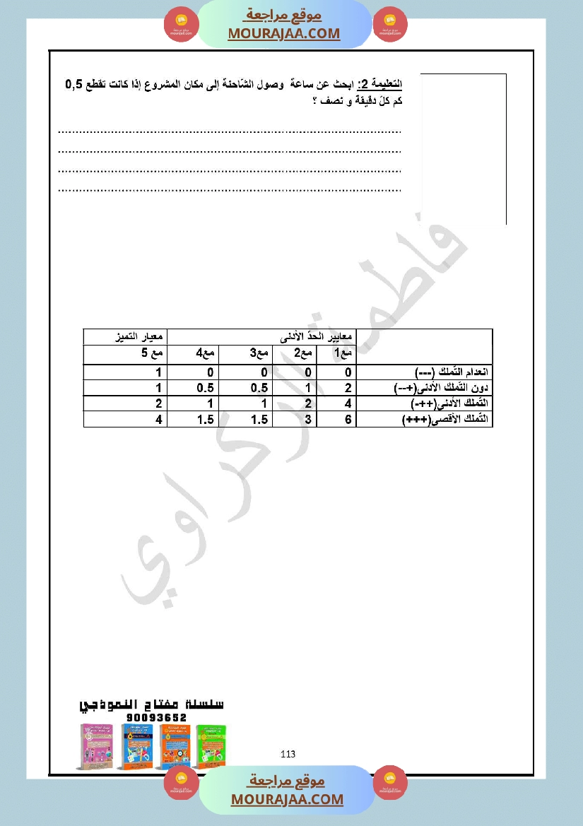 سنة السادسة امتحان الثلاثي الاول رياضيات صفحة 2