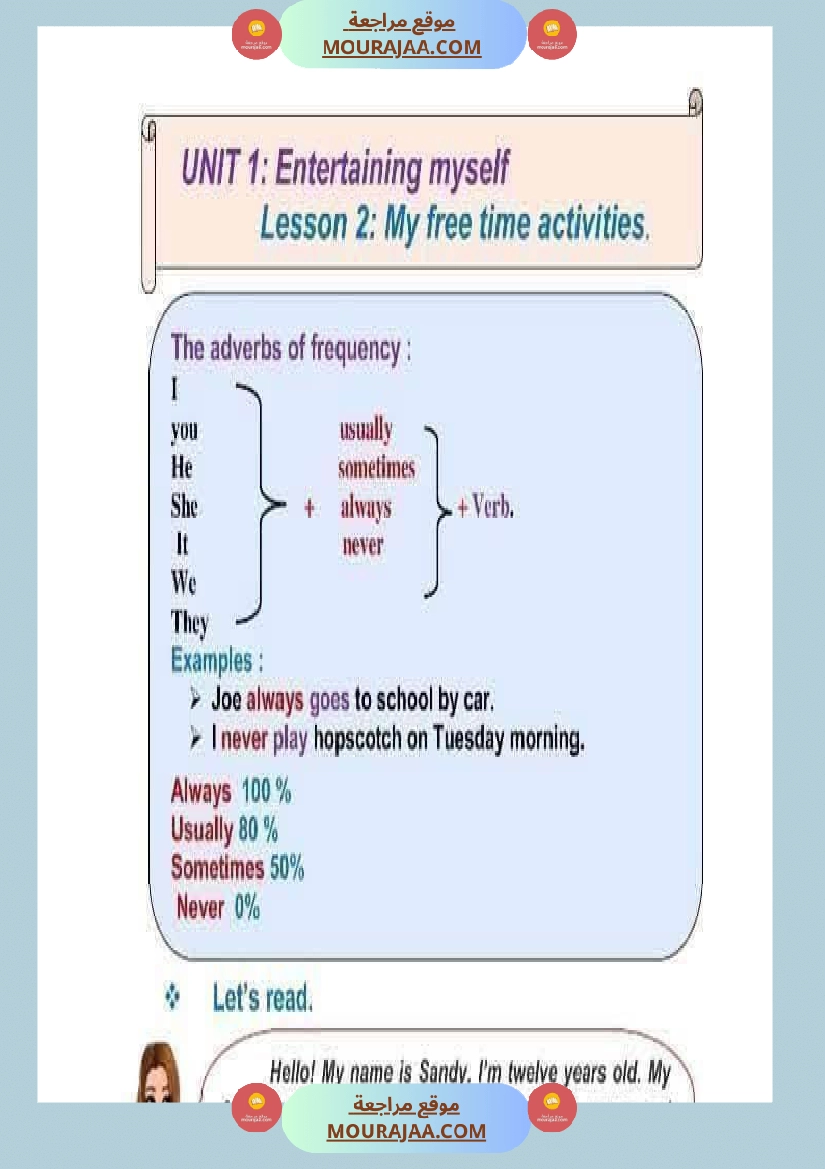 6eme annee anglais 1er trimestre module 1 et 2 صفحة 2