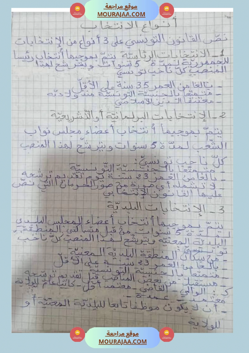 سنة سادسة تلاخيص مواد اجتماعية الثلاثي الأول صفحة 6