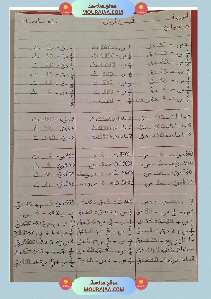 سلسلة تمارين في الرياضيات سنة سادسة صفحة 14