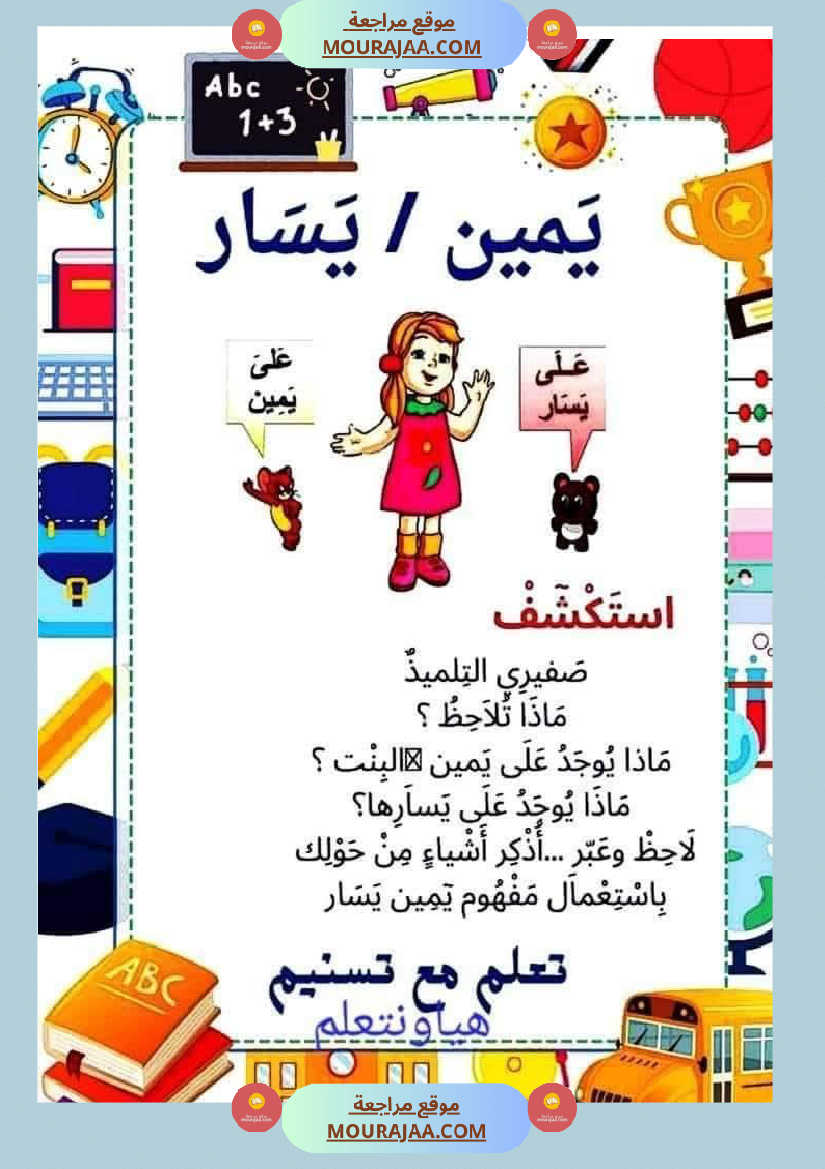 السنة الاولى رياضيات وايقاظ رياضيات تنظيم الفضاء أنواع الخطوط المجموعات ايقاظ الحواس علم