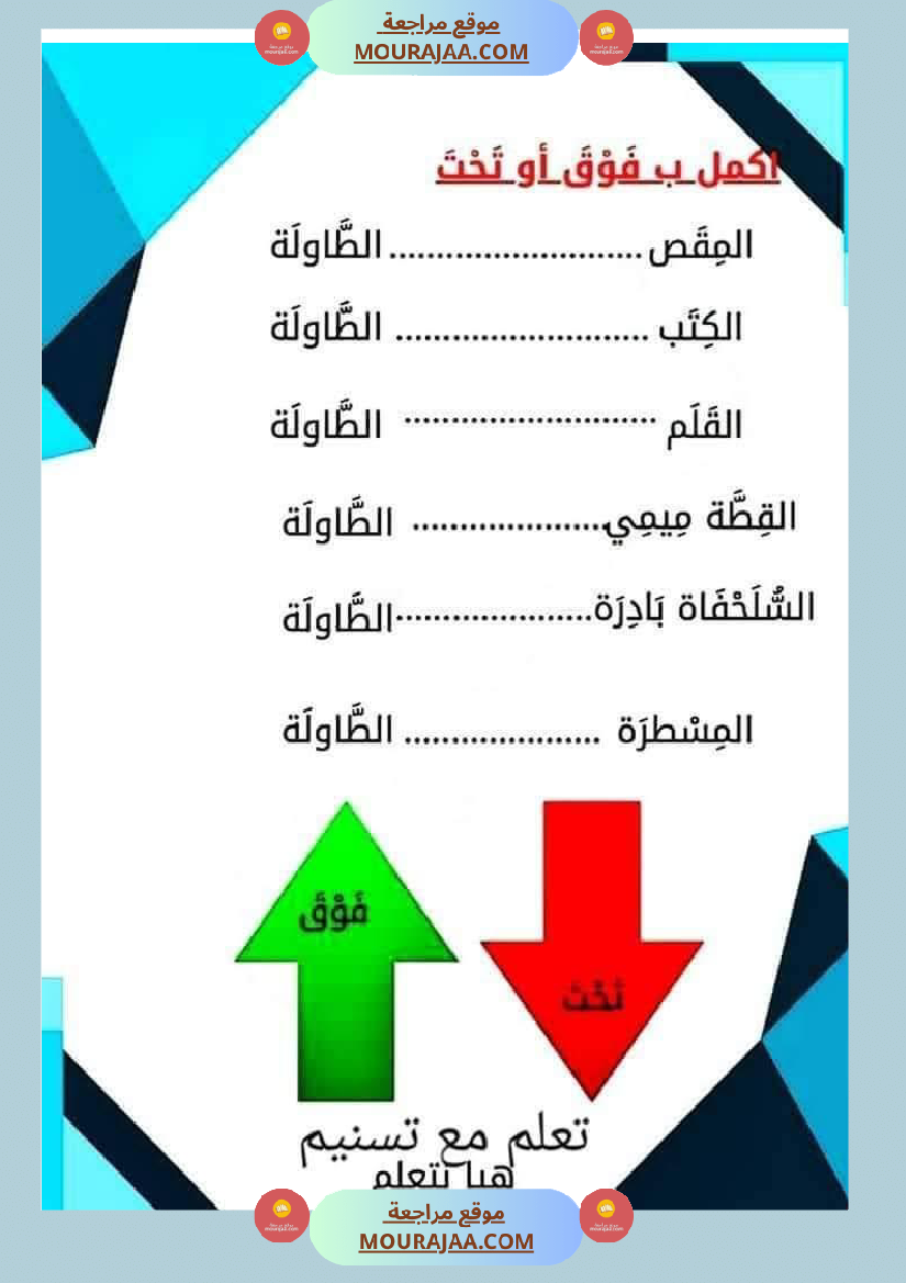 السنة الاولى رياضيات وايقاظ رياضيات تنظيم الفضاء أنواع الخطوط المجموعات ايقاظ الحواس علم