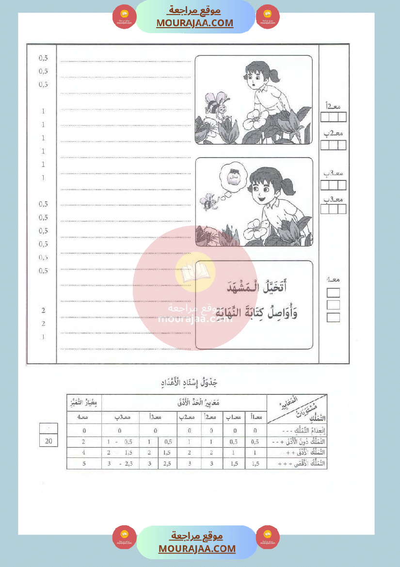 امتحان في الانتاج كتابي سنة الثانية الثلاثي الثاني صفحة 2