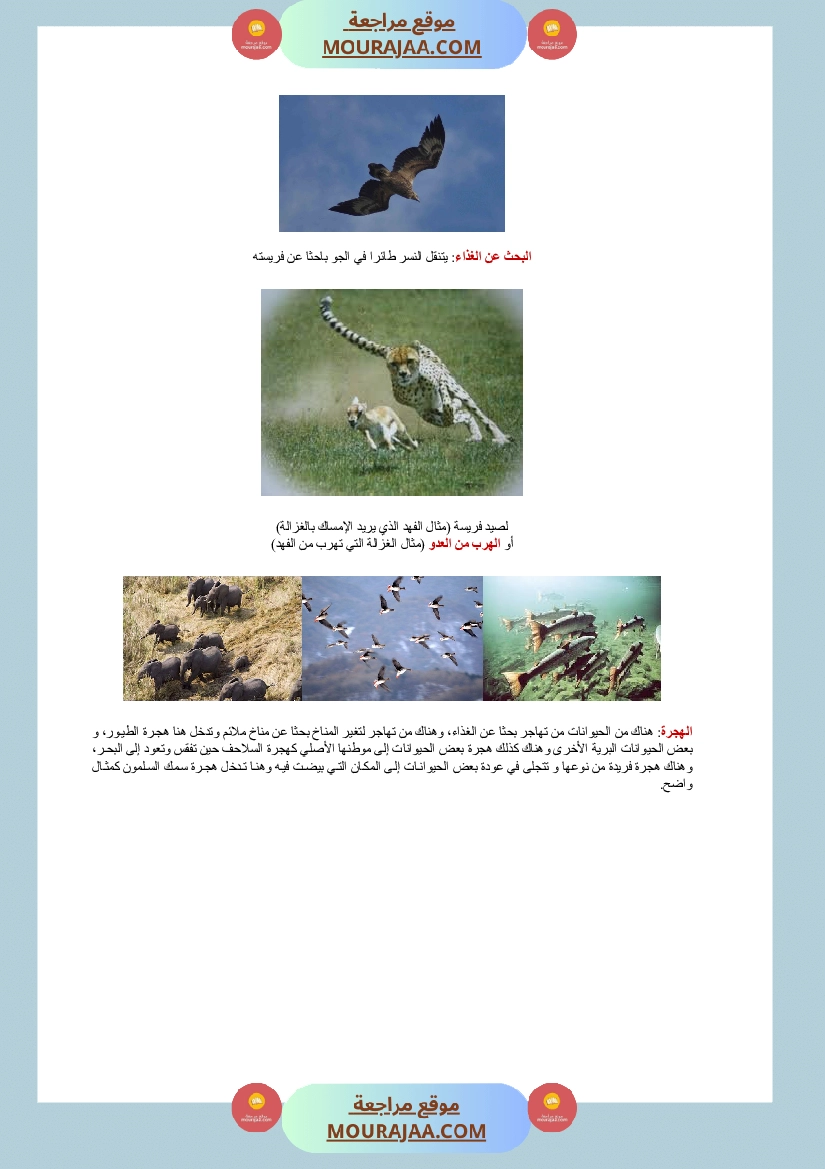 حاجة الحيوان و الانسان الى التنقل سنة الثالثة صفحة 2