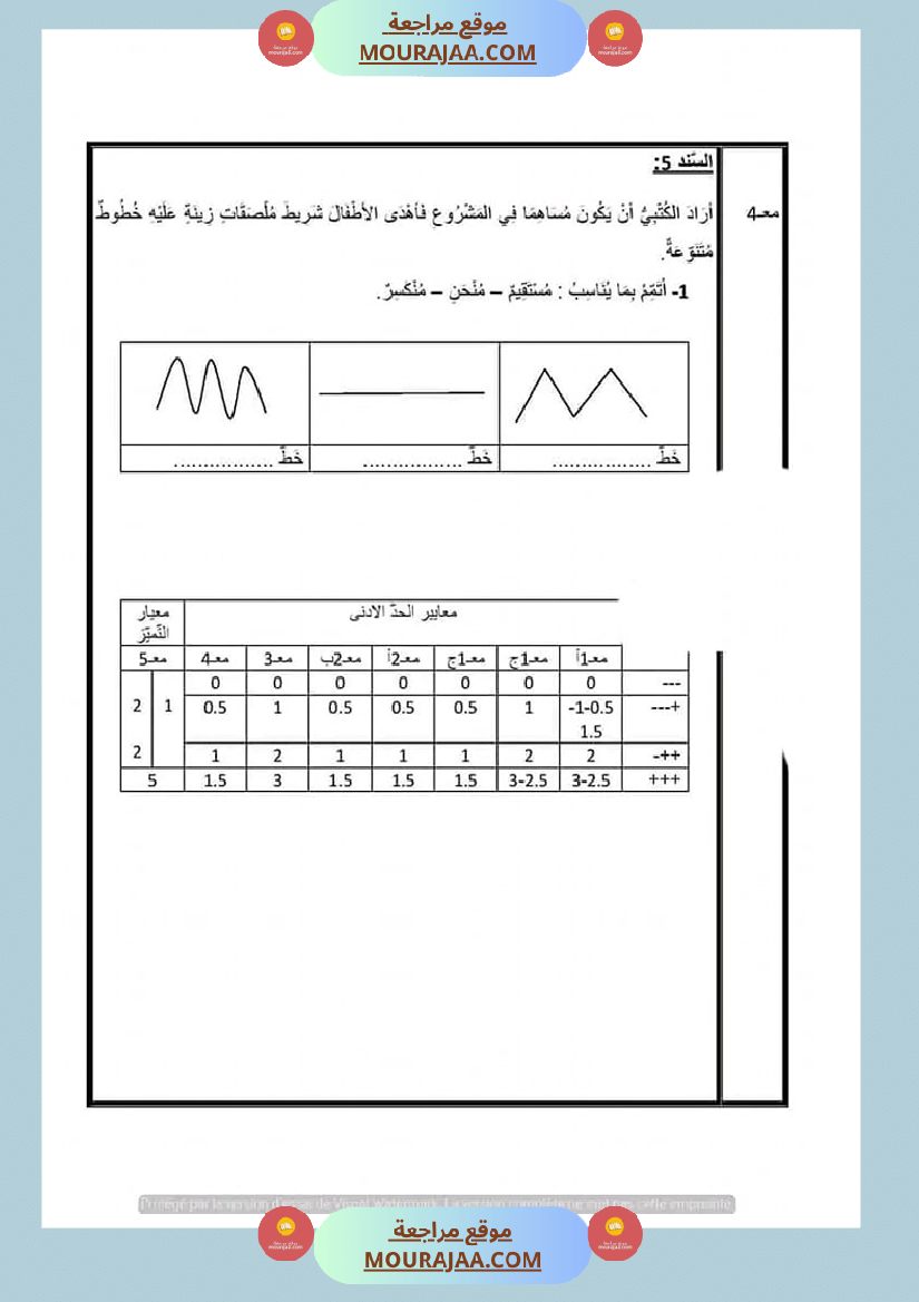 امتحان رياضيات سنة الثانية الثلاثي الثاني صفحة 3