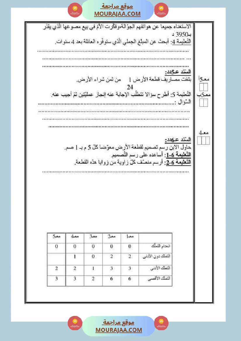 اختبارات مجمعة لأبطال السنة الخامسة في مختلف المواد صفحة 20