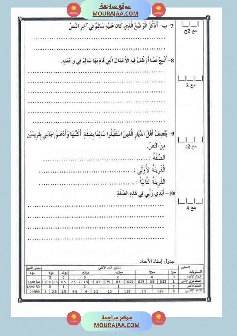 اختبارات مجمعة لأبطال السنة الخامسة في مختلف المواد صفحة 22