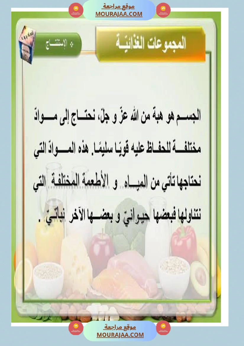 ايقاظ علمي المجموعات الغذائية سنة السادسة صفحة 4