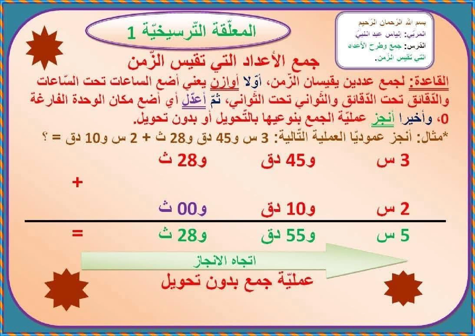 السنة السادسة معلقات ترسيخية في مادة الرياضيات