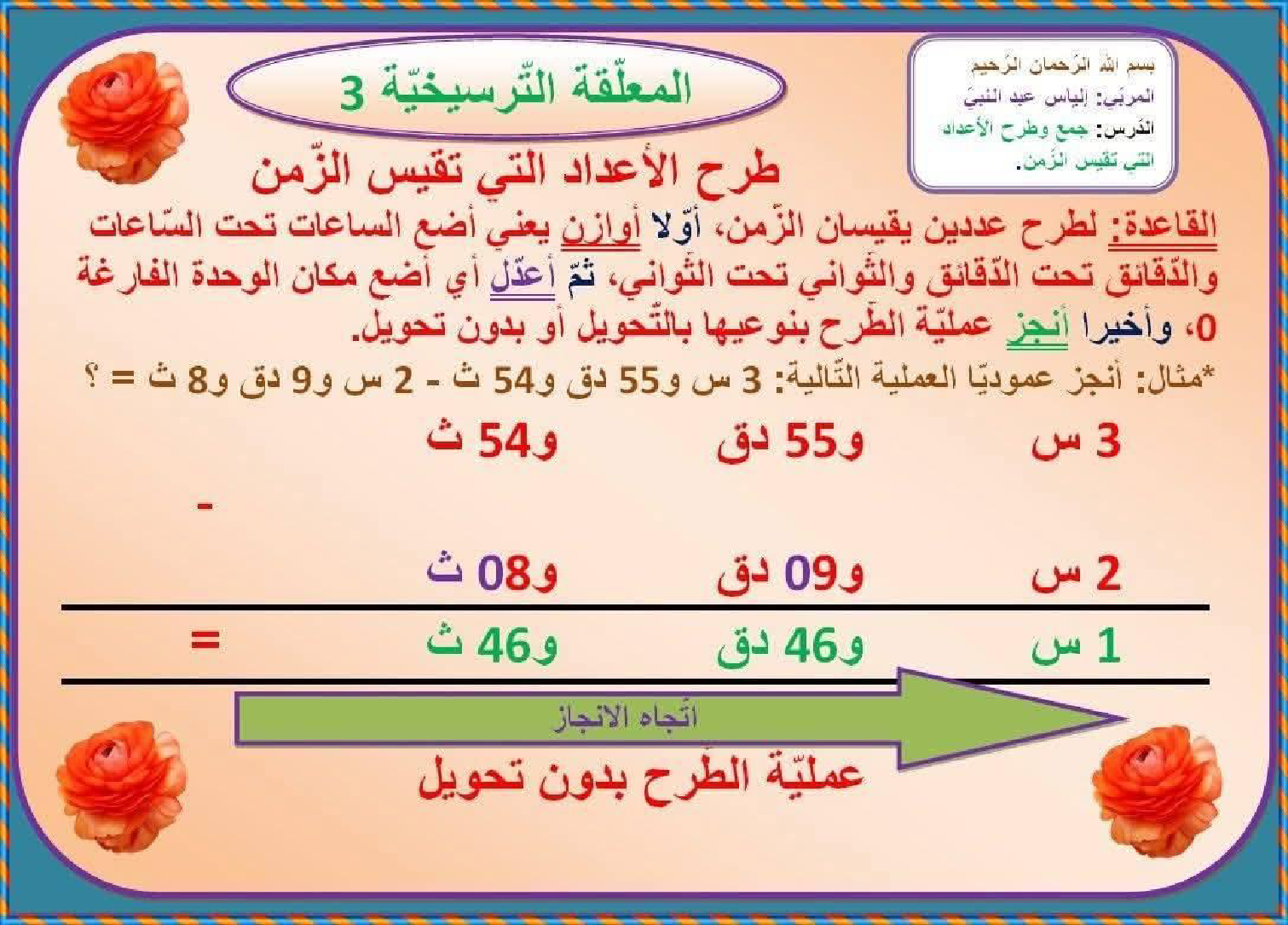 السنة السادسة معلقات ترسيخية في مادة الرياضيات