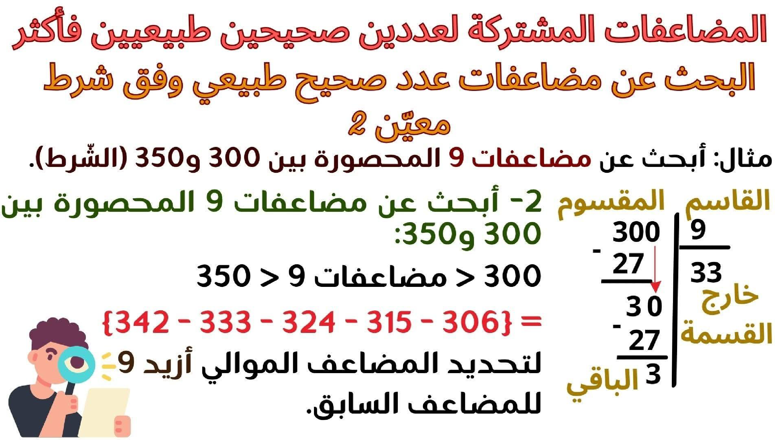 حساب سنة 6 الد رس أتعر ف مضاعفات مشتركة لعددين صحيحين طبيعيين فأكثر