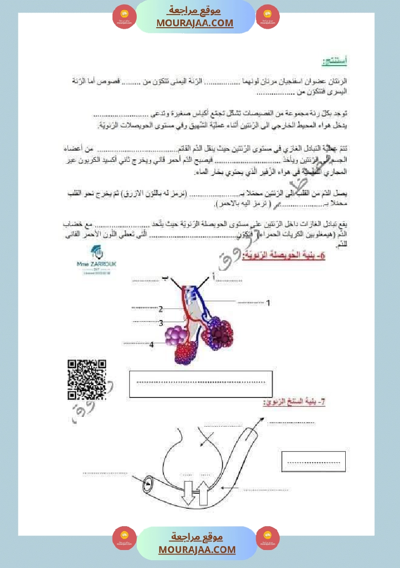 سنة سادسة إيقاظ علمي وحدة الهواء و التنفس درس التبادل الغازي في مستوى الرئتين صفحة 4