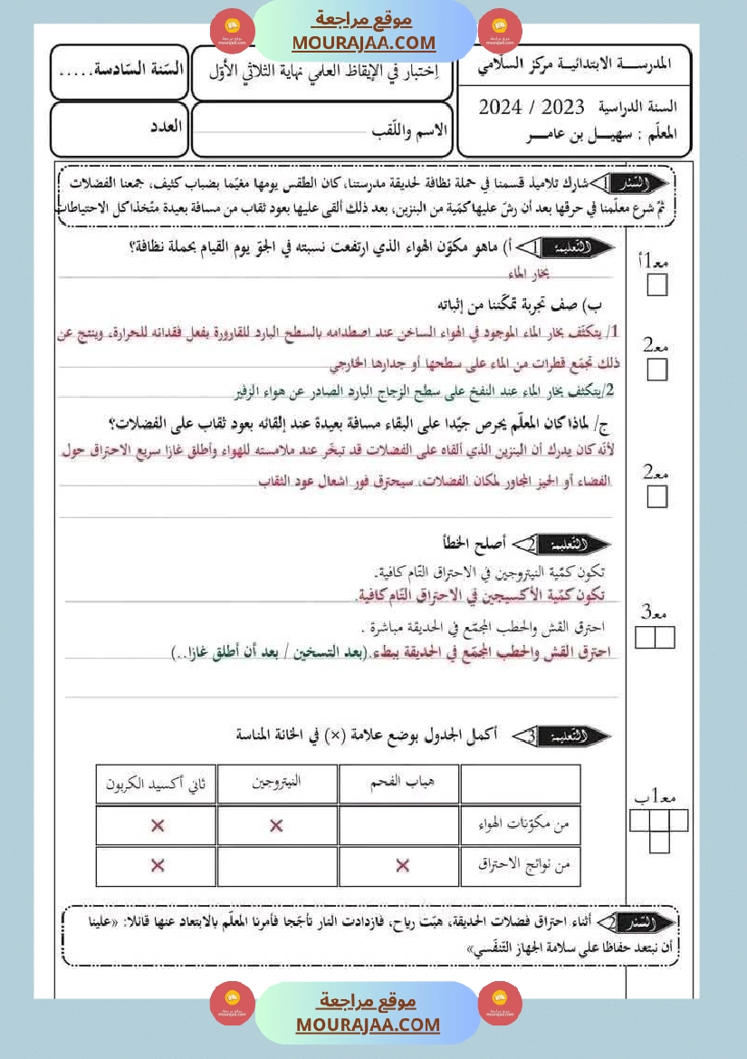 سنة سادسة ايقاظ علمي مع الاصلاح صفحة 11