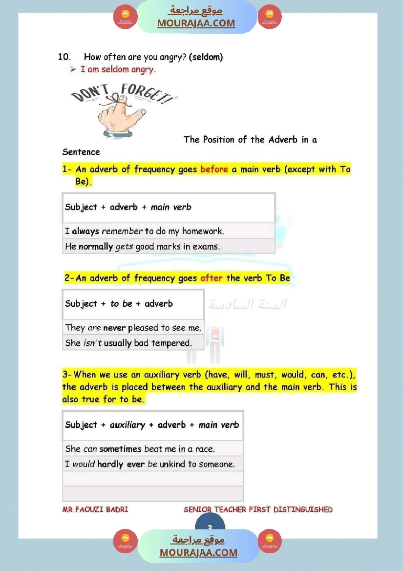 إنجليزية للسنة السادسة المحور الاول  صفحة 4