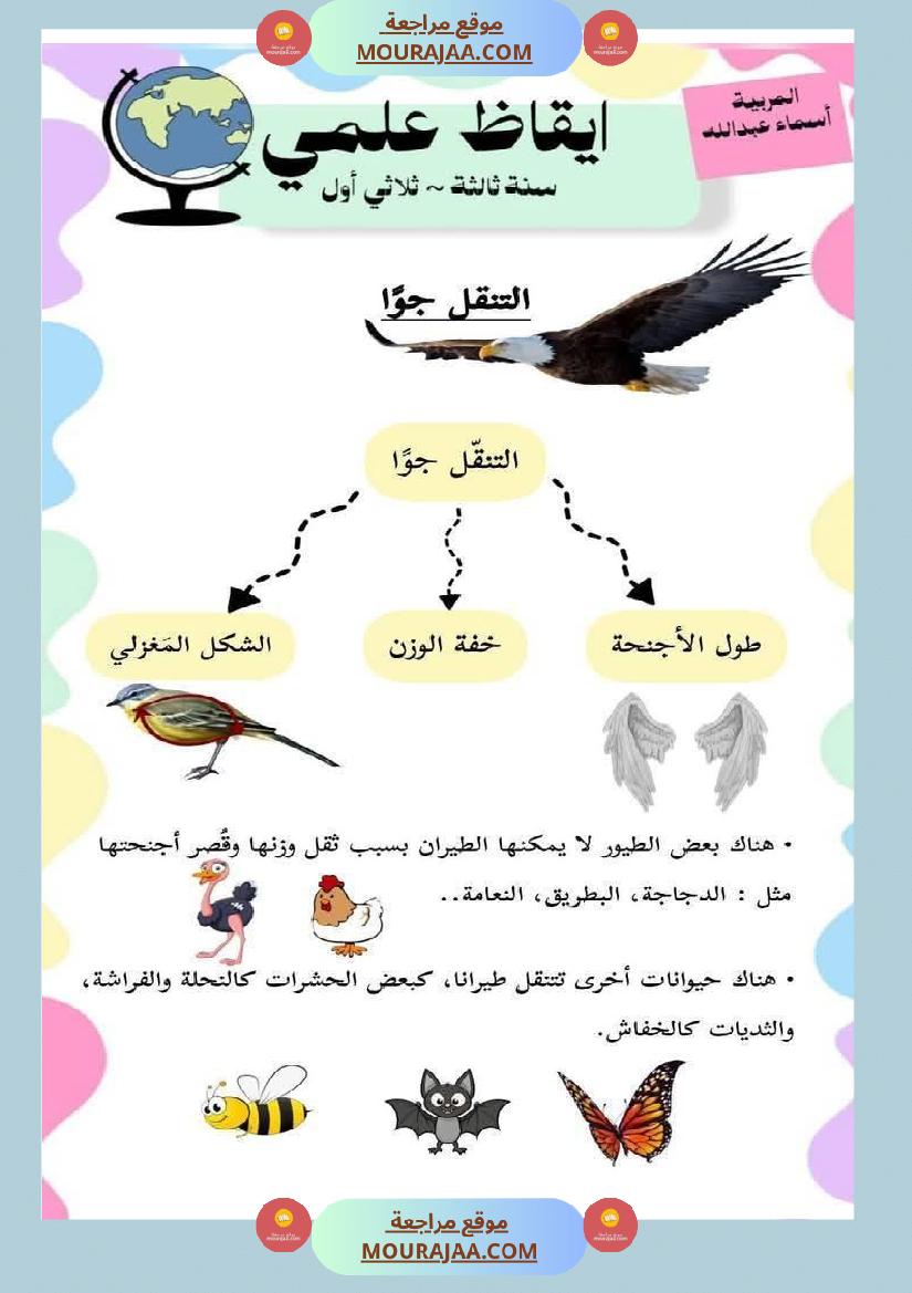 محور التنقل عند الحيوانات السنة الثالثة