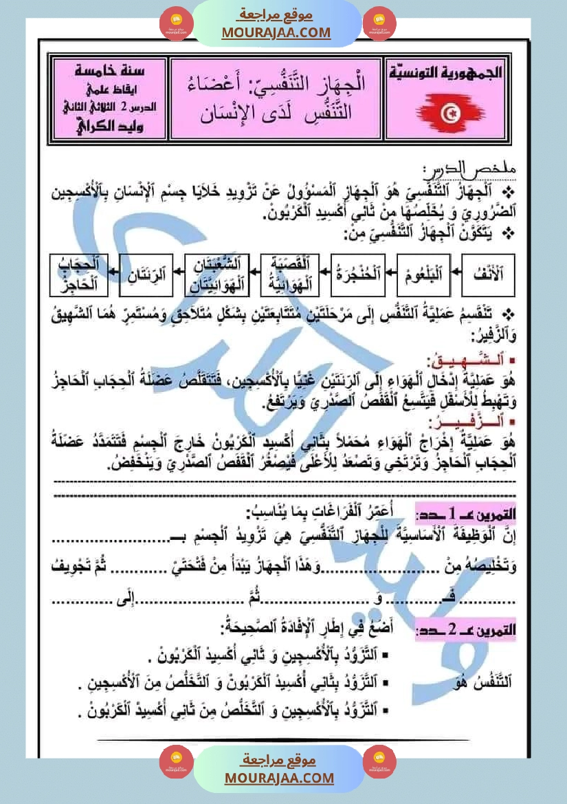 السنة الخامسة ايقاظ علمي الجاهز النفسي تطبيقات مرفقة بالاصلاح