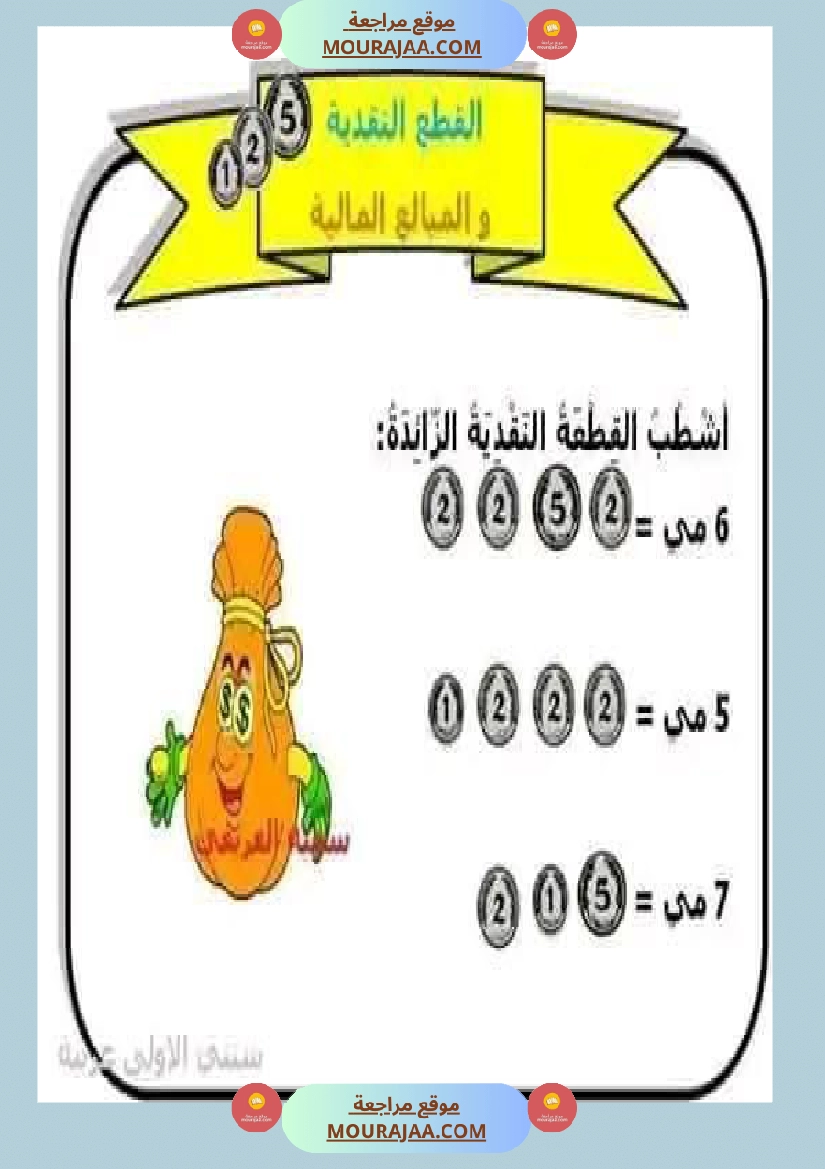 السنة الأولى تطبيقات حول درس التصرف في القطع النقدية المتداولة
