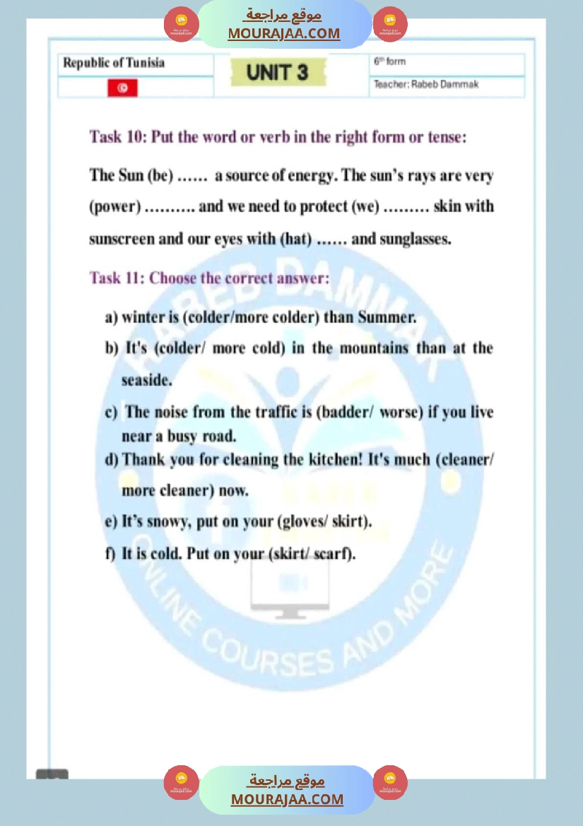 سنة سادسة انڨليزية مع الاصلاح ثلاثي 2 صفحة 6