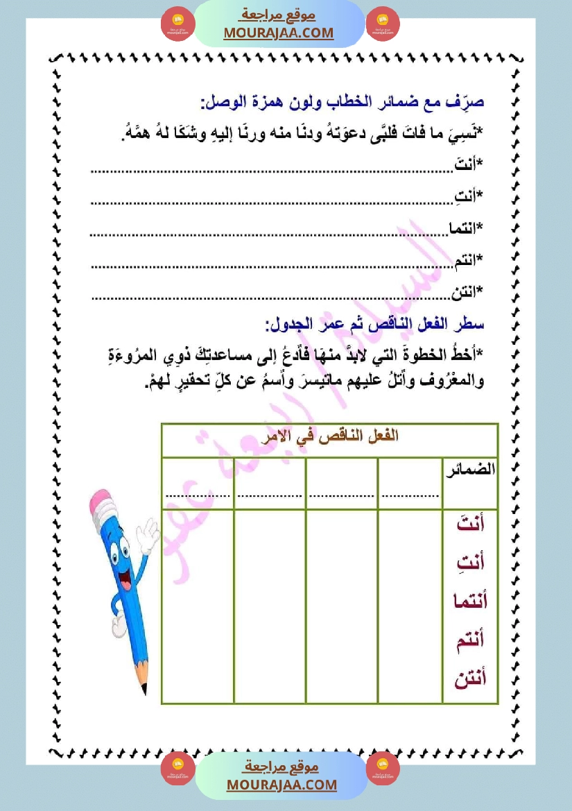 تصريف الناقص في الأمر سنة سادسة صفحة 4