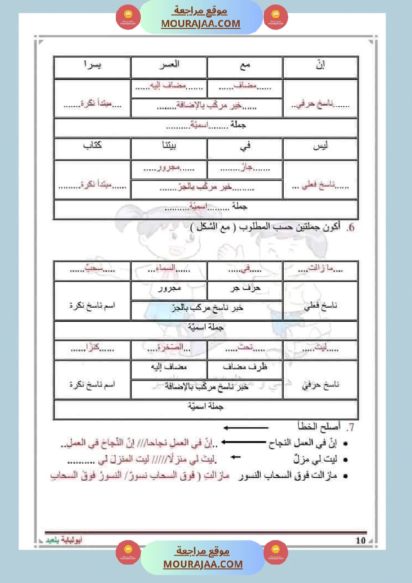 سنة سادسة قواعد اللغة مع الاصلاح (2) صفحة 2