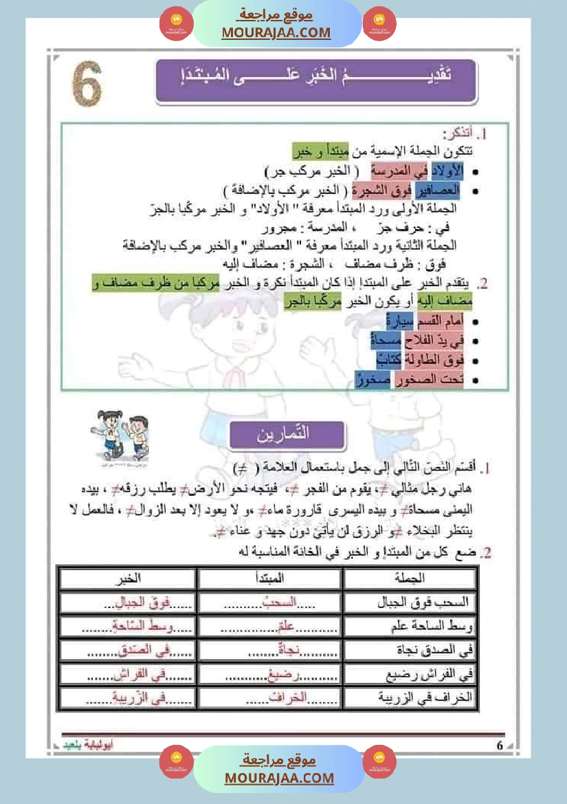 سنة سادسة قواعد اللغة مع الاصلاح (2) صفحة 6