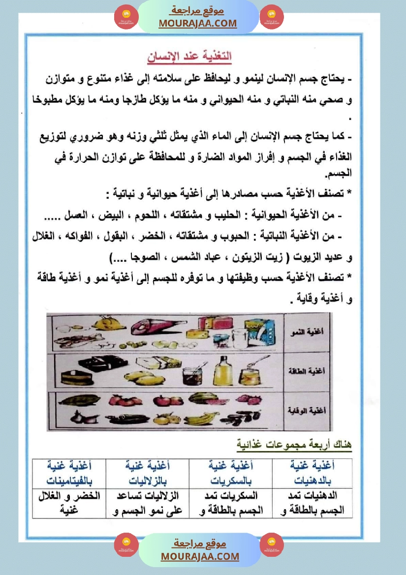 سنة سادسة ايقاظ علمي محور التغذية صفحة 13