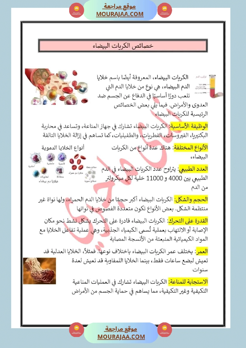 سنة سادسة تلخيص في مادة الايقاظ العلمي ثلاثي 2 صفحة 9