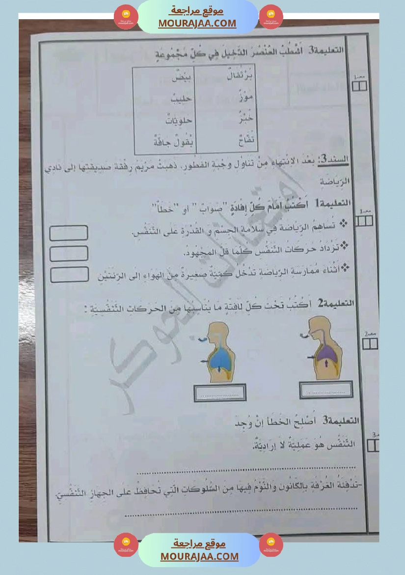 السنة الثالثة تلخيص دروس الإيقاظ إمتحانات الثلاثي الثاني صفحة 23