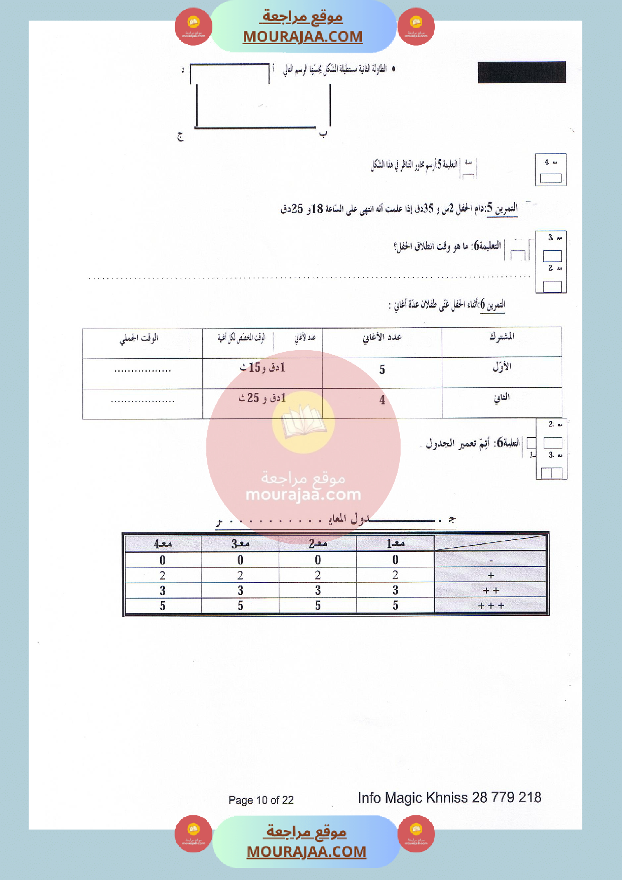 امتحان سنة الخامسة تاريخ الثلاثي الثالث صفحة 3