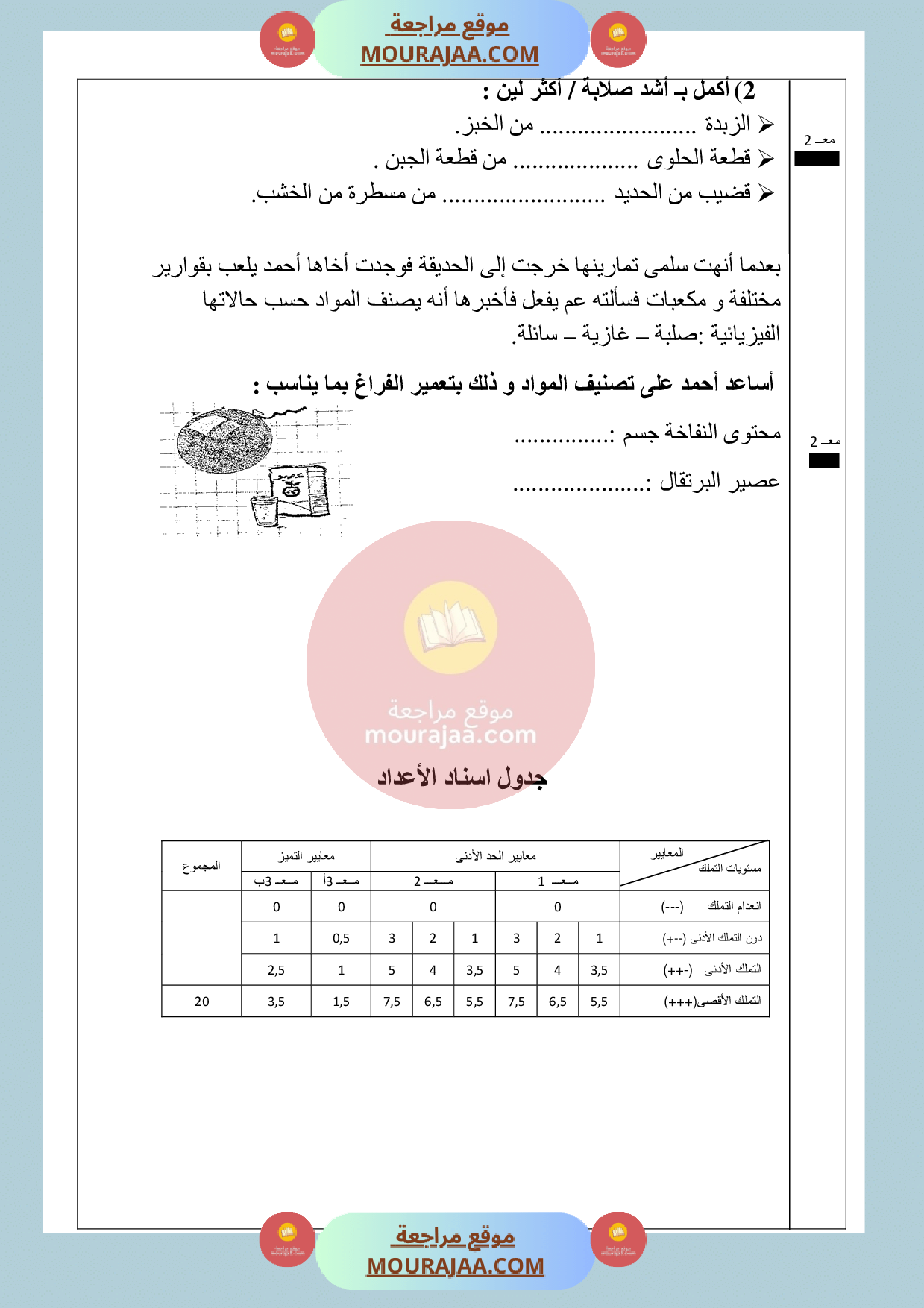 امتحان في الايقاظ العلمي سنة الثانية الثلاثي الثالث صفحة 3