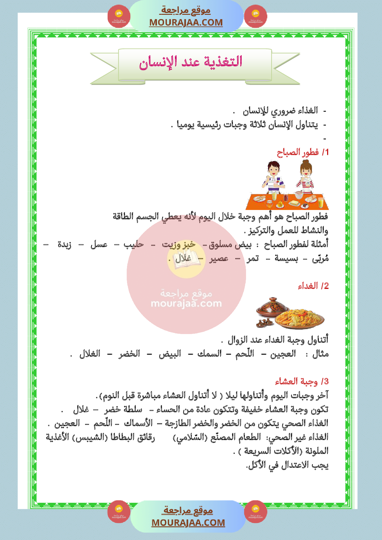 تلخيص دروس الايقاظ سنة الثانية ابتدائي صفحة 6