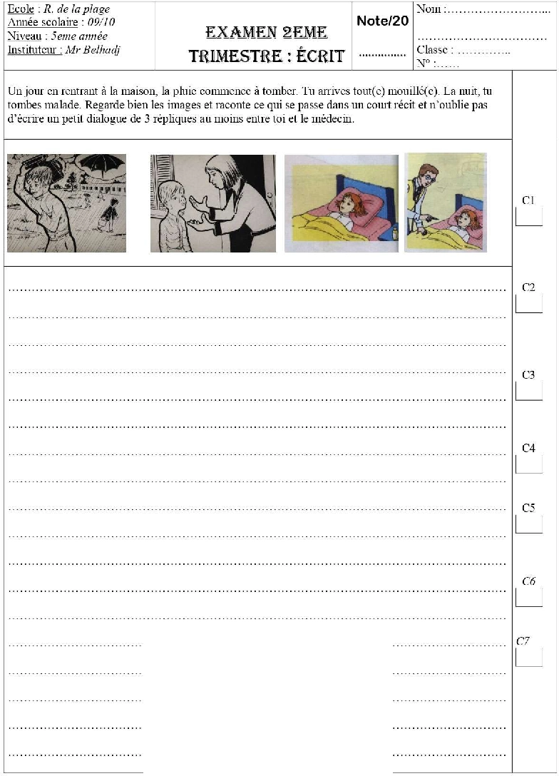 epreuve expression ecrite cinquieme 2tr9