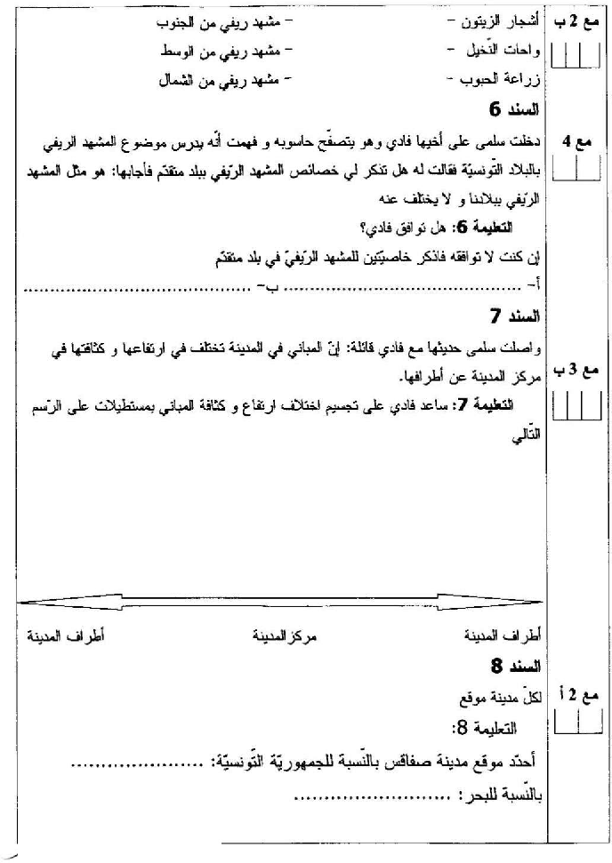 امتحان اجغرافيا سنة الخامسة الثلاثي الثاني صفحة 2