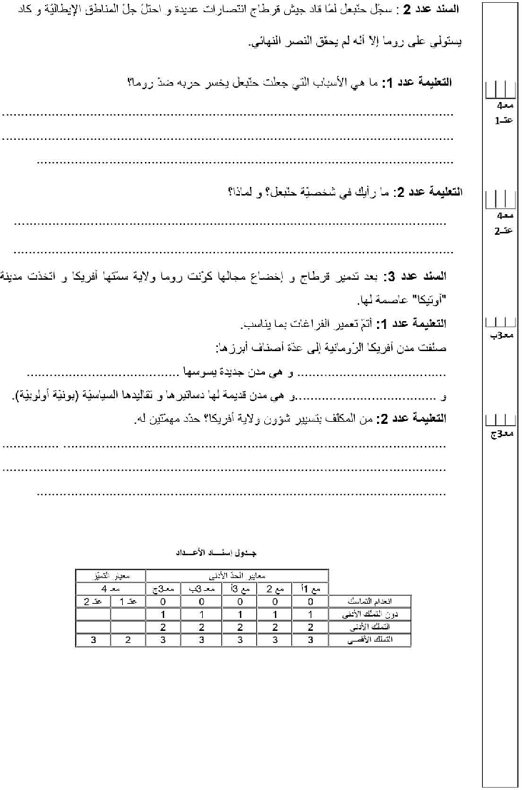 امتحان تاريخ سنة الخامسة الثلاثي الثاني3 صفحة 2