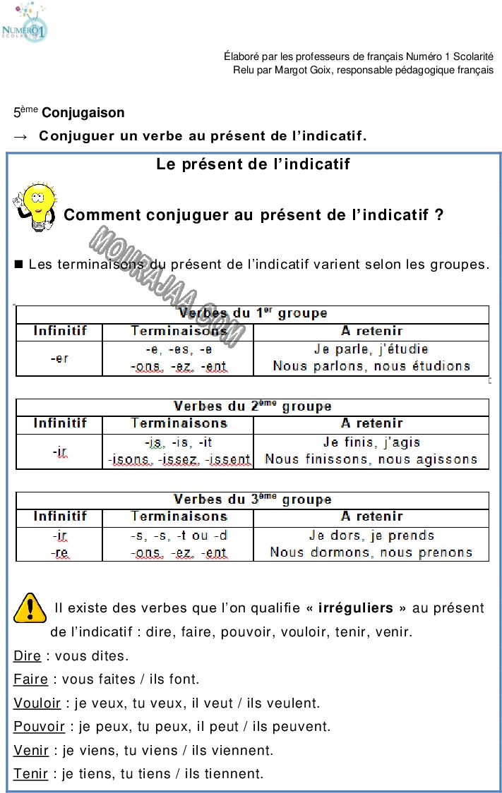 5ème-Conjugaison-Le-présent-de-lindicatif-1 2022