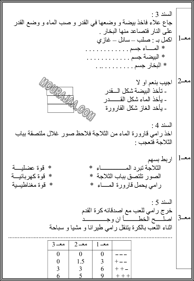 امتحان ايقاظ علمي سنة ثانية ثلاثي الثالث  صفحة 2