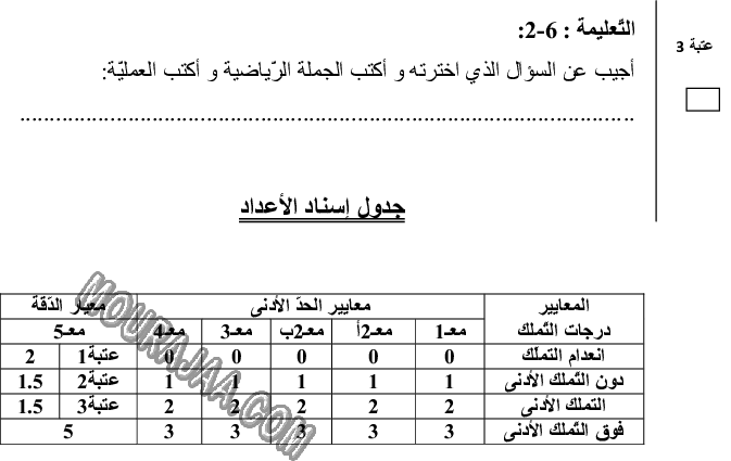 امتحان رياضيات سنة اولى ثلاثي الثالث  صفحة 4