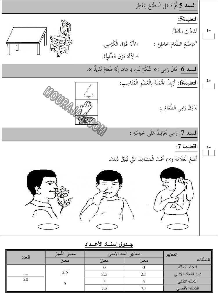 تقييــم مكتسـبات التّلامــيذ-نهايـــة الثّلاثــي الأول في الإيقاظ العلمي (2) صفحة 2