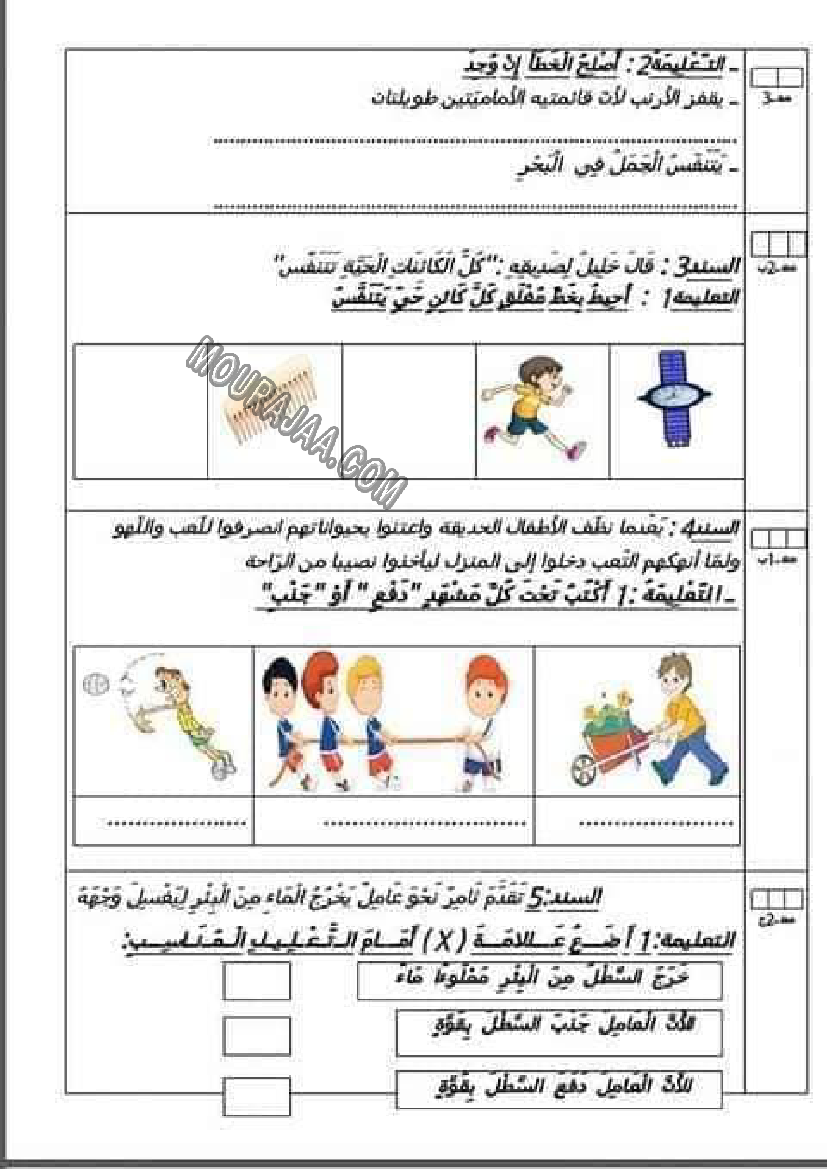 امتحان ايقاظ علمي سنة اولى الثلاثي الثالث  صفحة 2