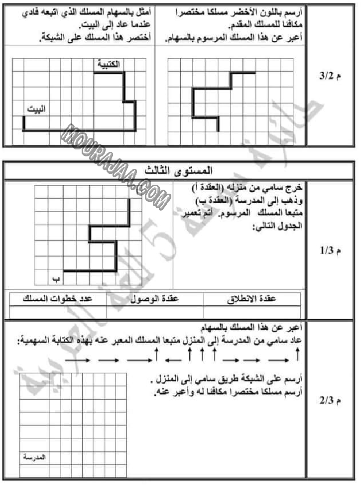 تقييم الرياضيات الثلاثي الاول سنة رابعة 2022-5 صفحة 3