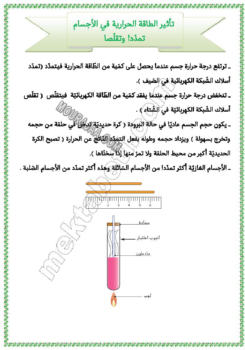 تأثير الطاقة الحرارية في الاجسام صفحة 1
