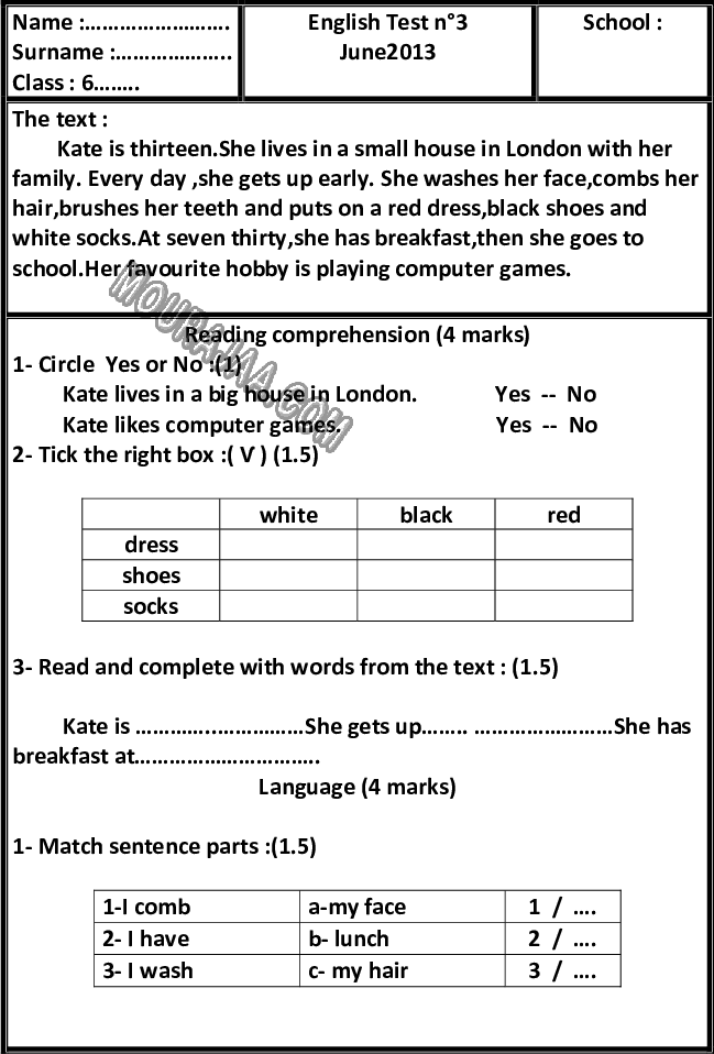 epreuve andlais 6eme 3tr 900