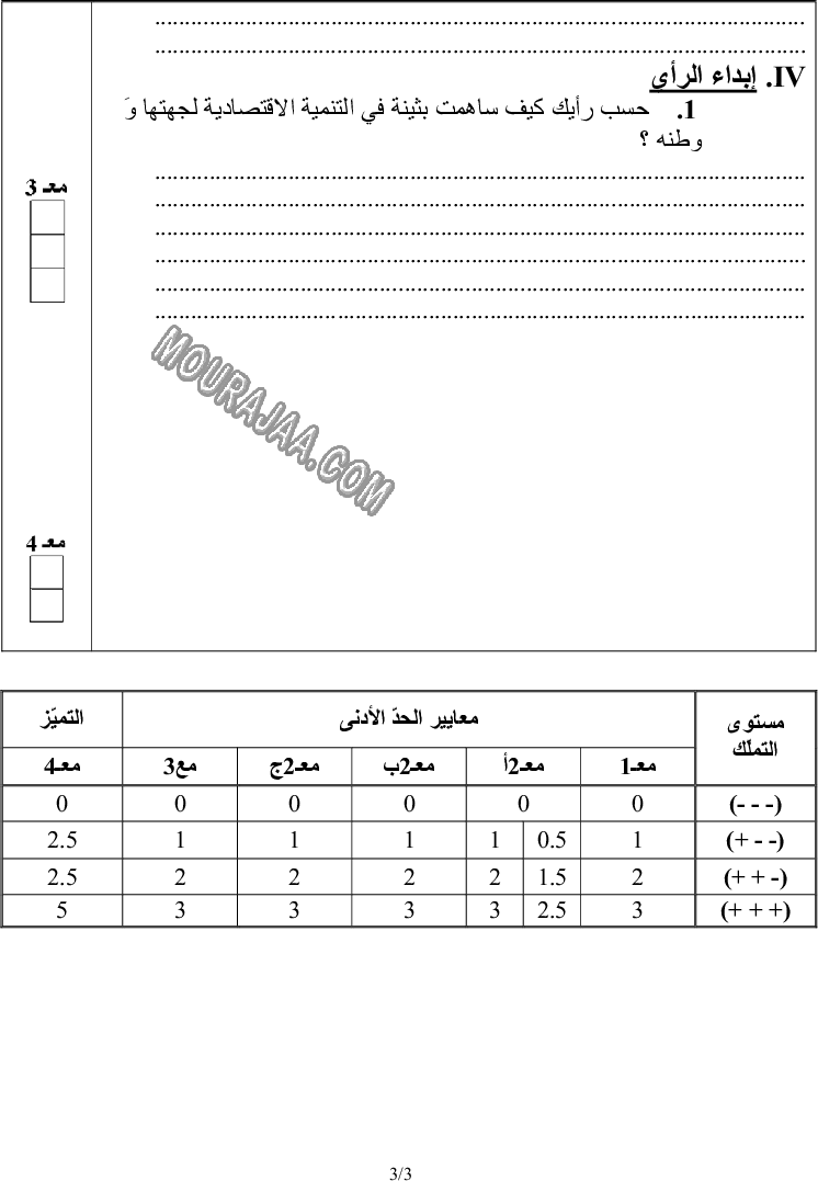 امتحان لغة سنة سادسة الثلاثي الثاني 500 صفحة 3