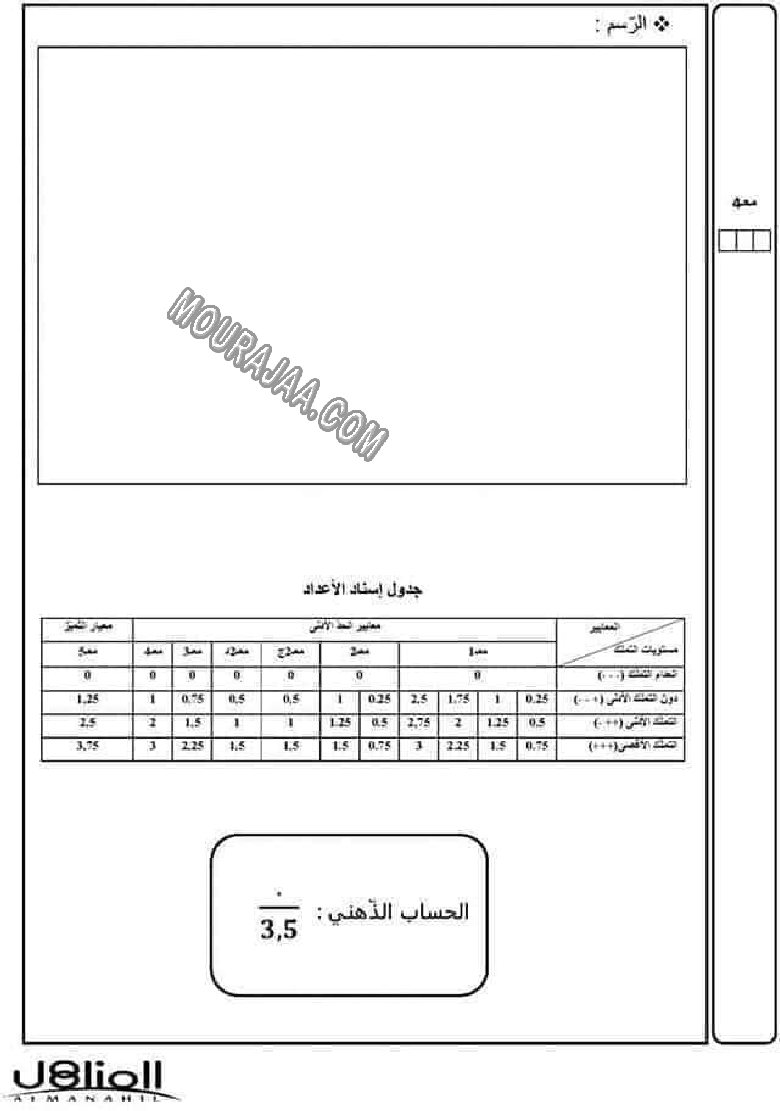 امتحانات رياضيات ثلاثي الاول سنة السادسة6 صفحة 6