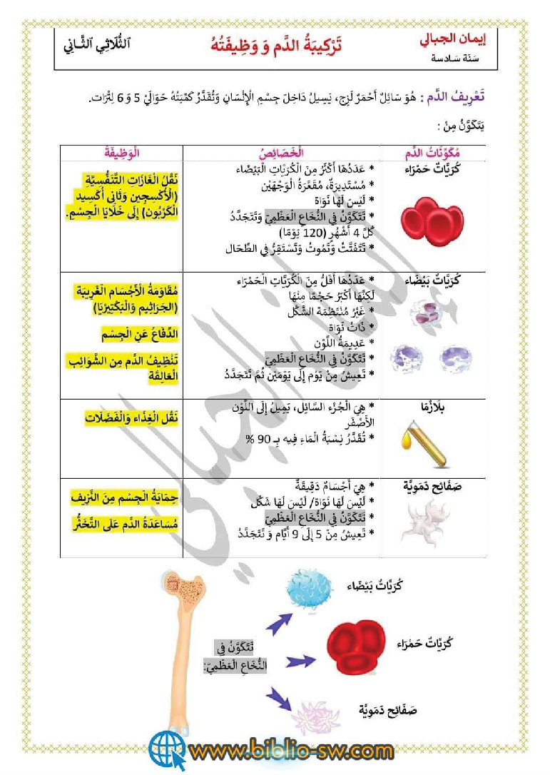 خصائص و تركيبة و وظيفة الدم صفحة 2