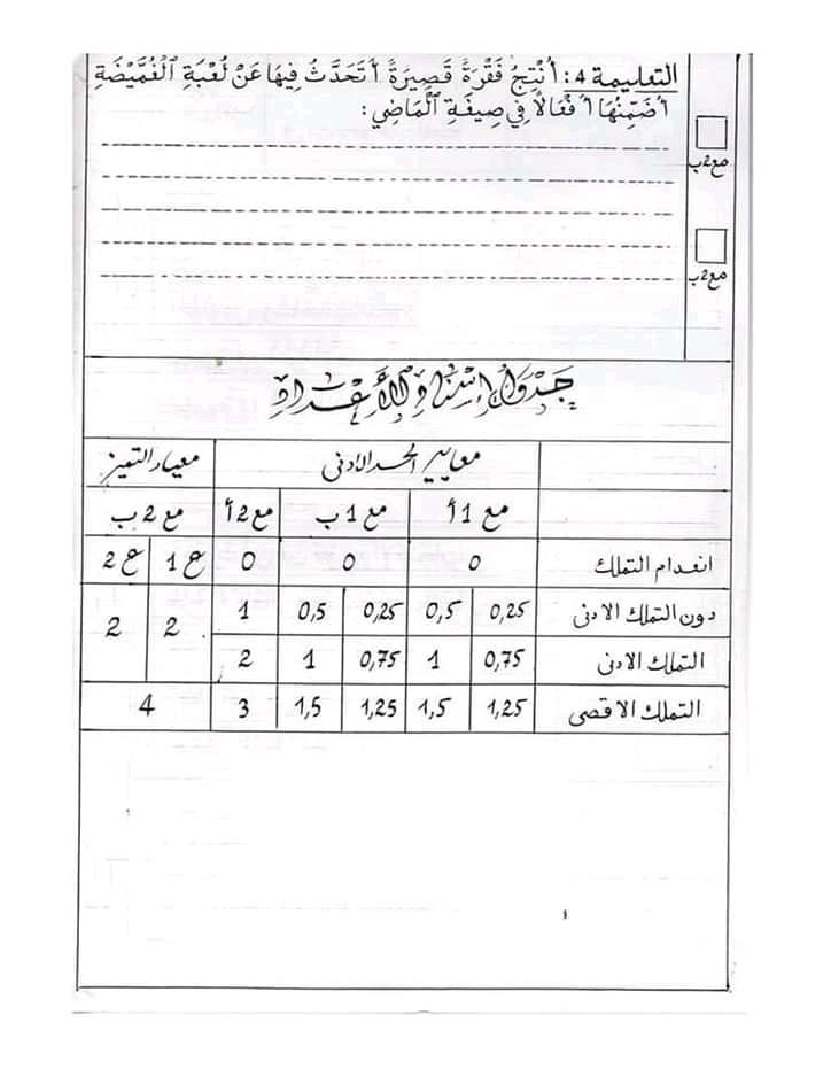 امتحان لغة سنة ثالثة الثلاثي الثاني 201 صفحة 3